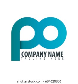 Initial Letter PO Linked Circle Design Logo