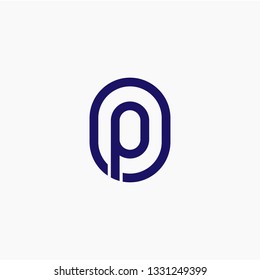initial letter PO logo design, circle vector illustration.