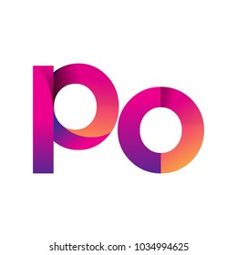 Initial Letter PO Logo Lowercase, magenta and orange, Modern and Simple Logo Design.