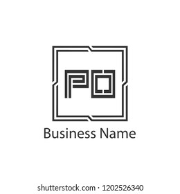 Initial Letter PO Logo Template Design