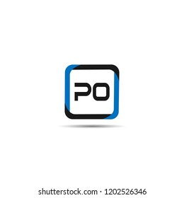 Initial Letter PO Logo Template Design