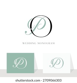 Anfangsbuchstabe PO OP Logo Design Vektorgrafik für Paar, Hochzeit und Geschäft