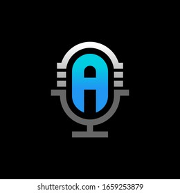 Initial Letter A Podcast Logo Design