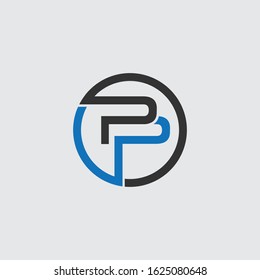 Initial Letter PP Linked Rounded Design Logo.
