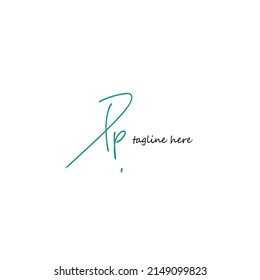 Initial Letter pp Logo - Handwritten Signature Logo