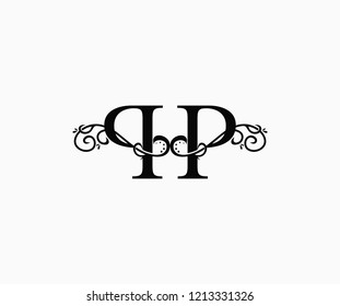 Initial Letter PP Swoosh Flourishes Monogram Logo