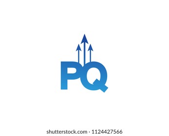 Initial Letter PQ Arrow Chart Finance Business