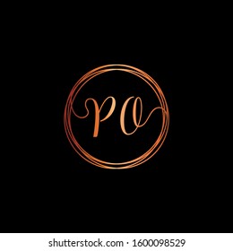 initial letter PQ handwriting with circle element template. Creative beauty fashion or clothing. Initial logo of the couple's name in the style of a hand drawing for the concept of marriage - vector