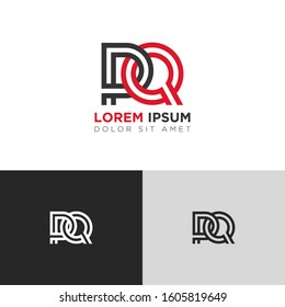 Initial Letter PQ linked uppercase overlap modern logo design template. Suitable for business, consulting group company