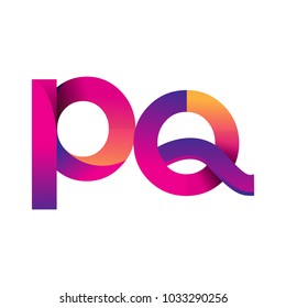 Initial Letter PQ Logo Lowercase, magenta and orange, Modern and Simple Logo Design.
