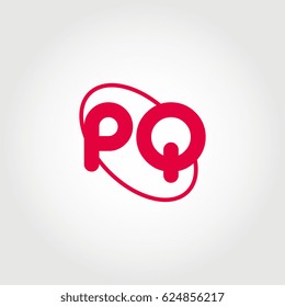 initial letter pq logo red on white background