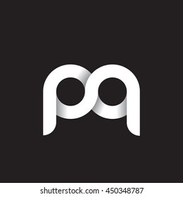 initial letter pq modern linked circle round lowercase logo white black