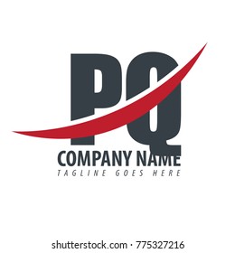 Initial Letter PQ Overlapping Logo