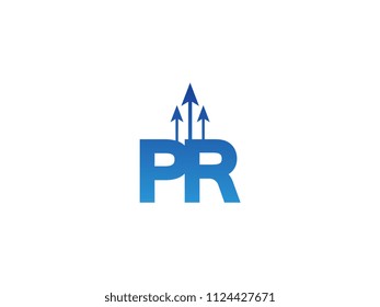 Initial Letter PR Arrow Chart Finance Business