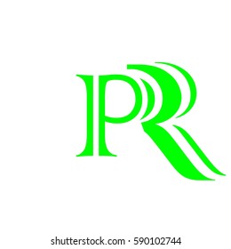 initial letter P,R green color logo vector