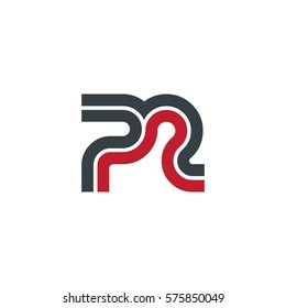 Initial Letter PR Linked Design Logo