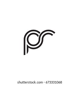 Initial letter pr, linked outline rounded lowercase, monogram black