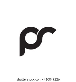 initial letter pr linked round lowercase monogram logo black