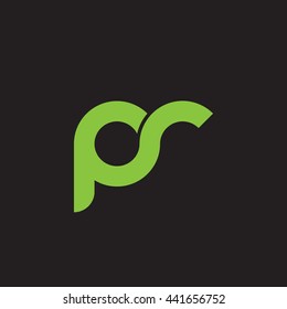 initial letter pr linked round lowercase logo green