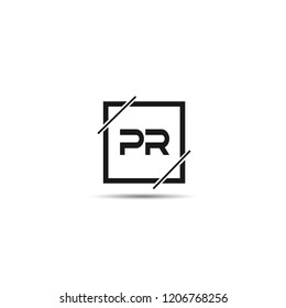 Initial Letter PR Logo Template Design