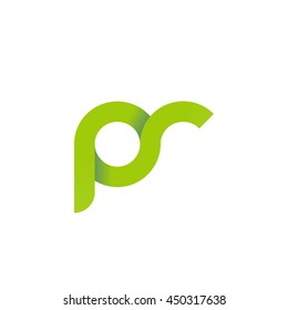 initial letter pr modern linked circle round lowercase logo green