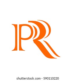 initial letter P,R orange color logo vector