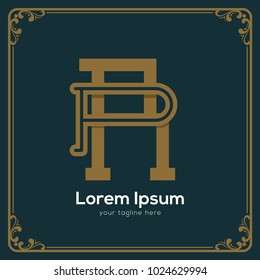 initial letter pr vintage style
