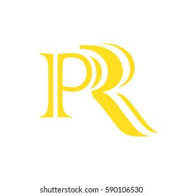 initial letter P,R yellow color logo vector