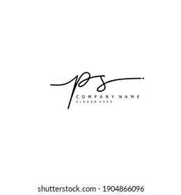 Initial letter PS calligraphy handwritten logo. Handwritten alphabet in the logo template. Letters and Alphabet for your logo design.
