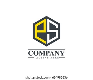Initial Letter PS Hexagonal Design Logo