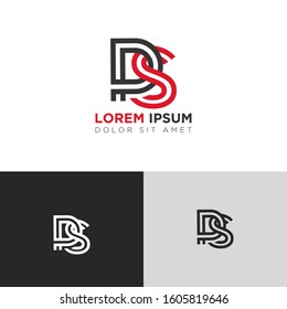 Initial Letter PS linked uppercase overlap modern logo design template. Suitable for business, consulting group company