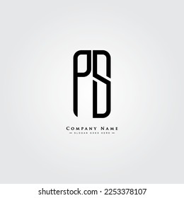 Initial Letter PS Logo - Minimal Business Logo for Alphabet P and S