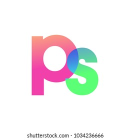 Initial Letter PS Lowercase Logo green, pink and Blue, Modern and Simple Logo Design.
