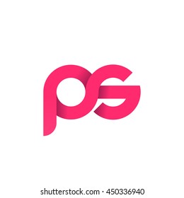 initial letter ps modern linked circle round lowercase logo pink