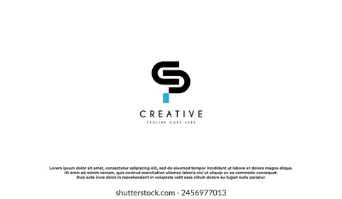 Initial Letter PS SP logo design vector illustration.