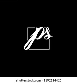 Initial letter PS SP minimalist art monogram shape logo, white color on black background