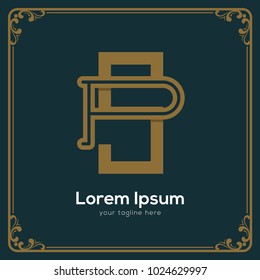 initial letter ps vintage style