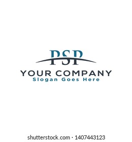 Initial letter PSP, overlapping movement swoosh horizon logo company design inspiration in blue and gray color vector