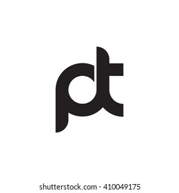 initial letter pt linked round lowercase monogram logo black