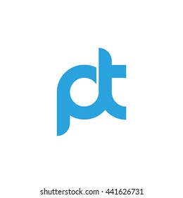 initial letter pt linked round lowercase logo blue