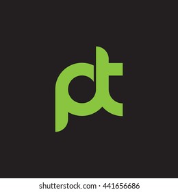 initial letter pt linked round lowercase logo green