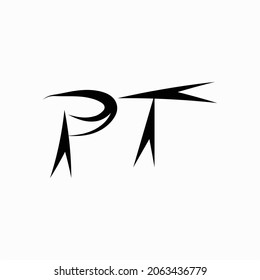 letra inicial logotipo de PT