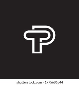 initial letter pt modern linked circle round lowercase logo