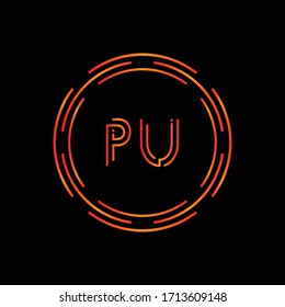 Initial Letter PU Logo Design Vector Template. PU Letter Logo Design