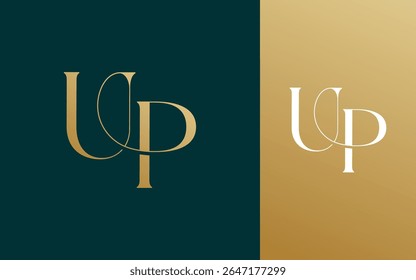 Anfangsbuchstabe UP PU Logo Design Vektorgrafik für Paar, Hochzeit und Geschäft