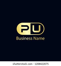 Initial Letter PU Logo Template Design