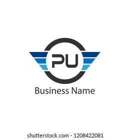 Initial Letter PU Logo Template Design