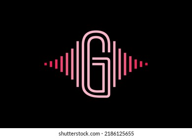 Initial letter with pulse music player element. Very suitable for symbol, logo, company name, brand name, personal name, icon and many more.