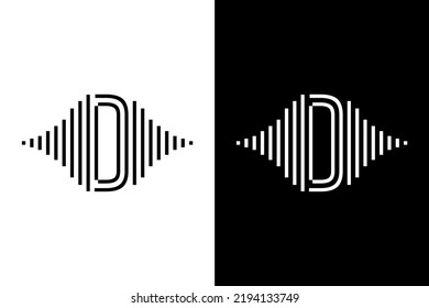 Initial letter with pulse music player black and white. Very suitable for symbol, logo, company name, brand name, personal name, icon and many more.