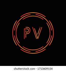 Initial Letter PV Logo Design Vector Template. PV Letter Logo Design